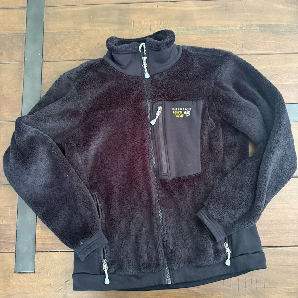 Vintage Mountain Hardwear Black Fleece Jacket Polartec Thermal Pro